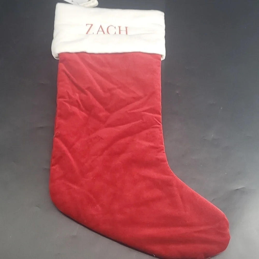 NEW ZACH Pottery Barn Christmas Holiday Gift Stocking